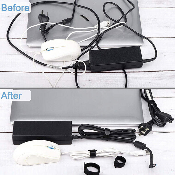 200PCS Reusable Cable Tie Nylon Hook Loop Strap Cord Ties PC TV Organiser New AU