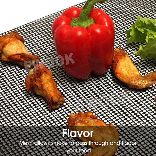 10PCS Charcoal BBQ Grill Mesh Mat Non-Stick Cooking Barbecue Liner Sheet AU