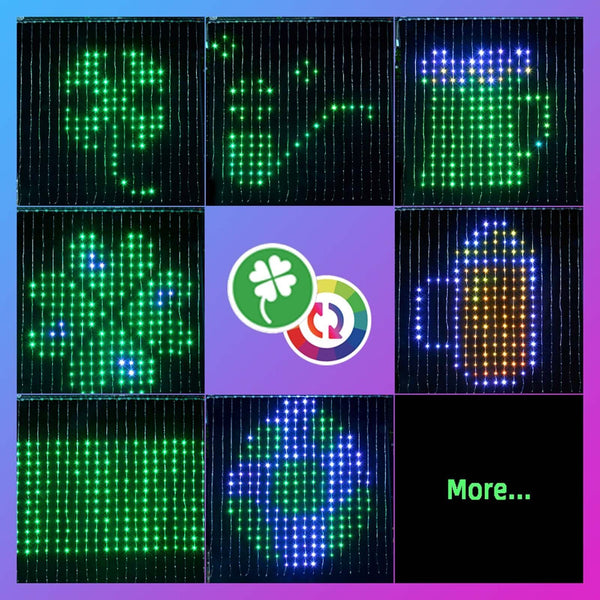 RGB Smart 400 LED Curtain String Light App Programmable DIY Hanging Fairy lamp