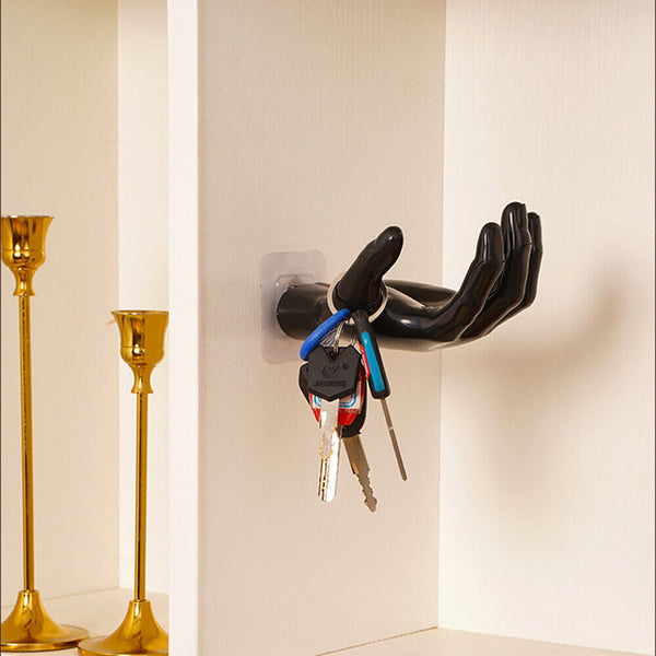 Hand Shape Hook Ball Display Rack Resin Bag Key Holder Wall Hanger Adhesive Home