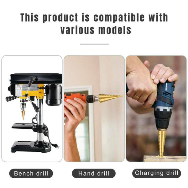 3pcs NEW HSS Steel Step Cone Drill Titanium Bit Set Hole Cutter 3/12mm 4-12/20mm