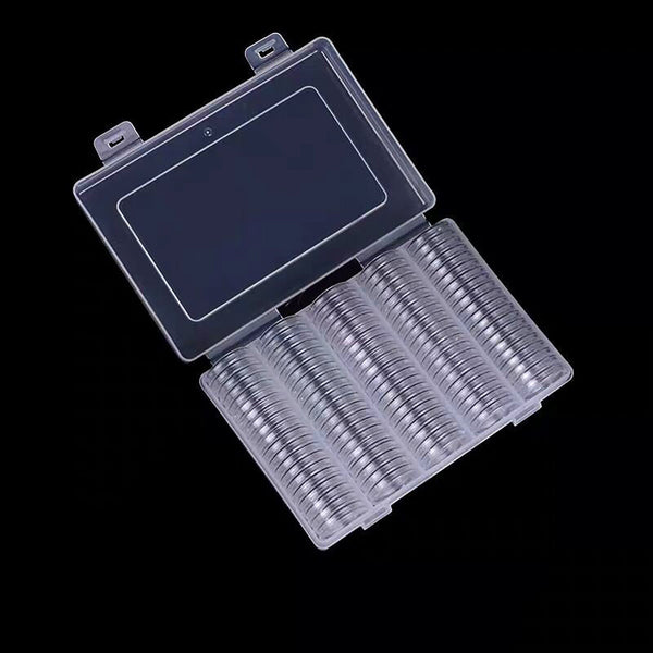 400x Dollar Coin Case Holder for Collectors Bar Plastic Round Coin with Storage