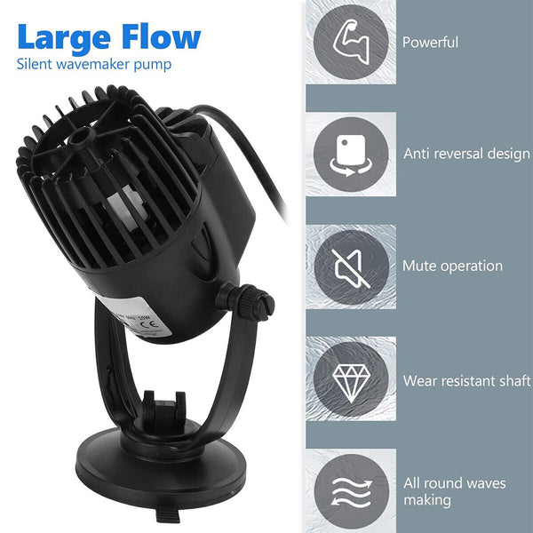 Aquarium Wave Maker Fish Tank Water Circulation Pump Powerhead with Suction Cup
