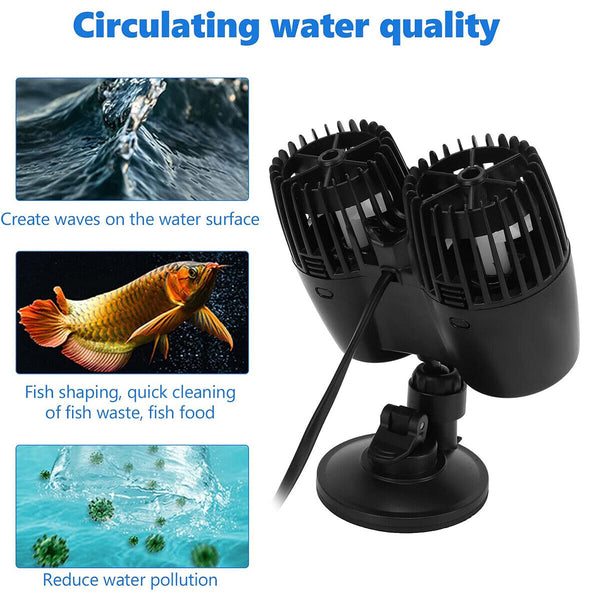 Aquarium Wave Maker Fish Tank Water Circulation Pump Powerhead with Suction Cup