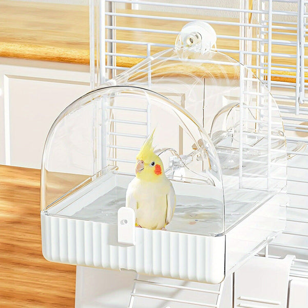 Bird Water Bath Tub For Pet Cage Hanging Bowl Parrot Birdbath Pet Cleaning