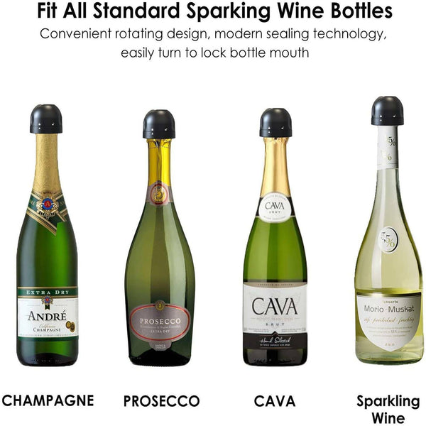 4x Silicone Sealed Champagne Stopper Red Wine Bottle Preserver Vacuum Plug Tools