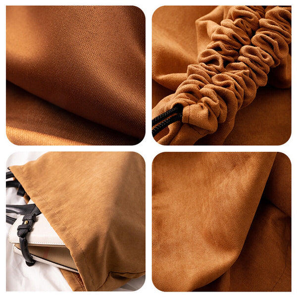 4PCS Dust Bags Suede Dust Bag Set Drawstring Storage Bags for Handbag Protection