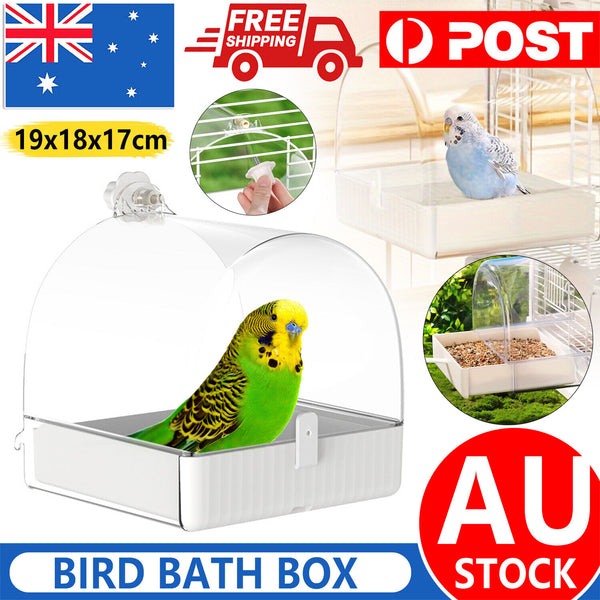Bird Water Bath Tub For Pet Cage Hanging Bowl Parrot Birdbath Pet Cleaning