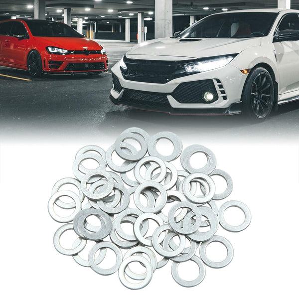 50pcs Car Engine Oil Crush Washers Drain Plug Gaskets 14mm ID. 22mm OD. Aluminum
