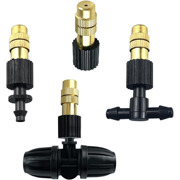 10pcs Brass Misting Nozzles Set For Outdoor Cooling Water Mist Fog Spray System