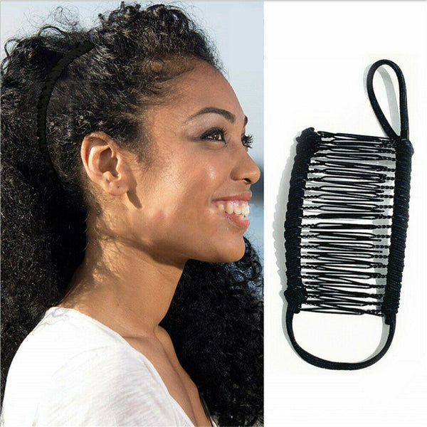 Vintage Banana Hair Clip Claw Stretchable Christmas Accessory Black