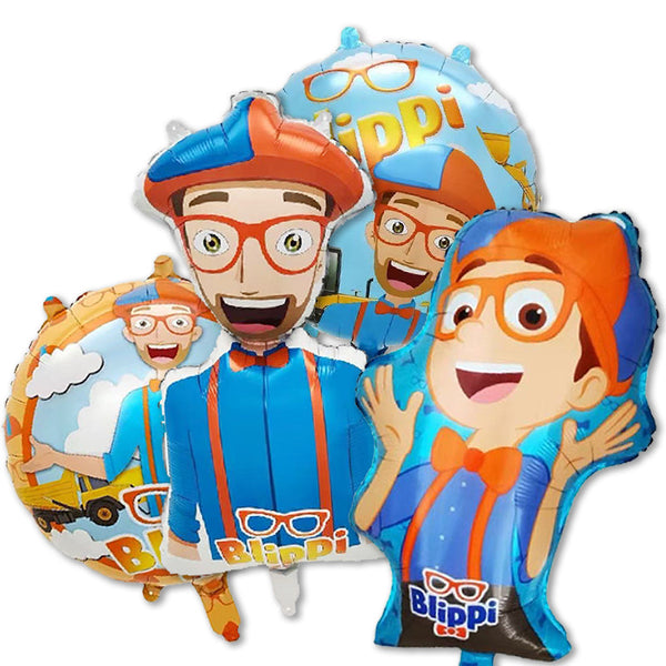 Blippi Party Supplies Tableware Kids Birthday Banner Topper Balloon Plate Bag