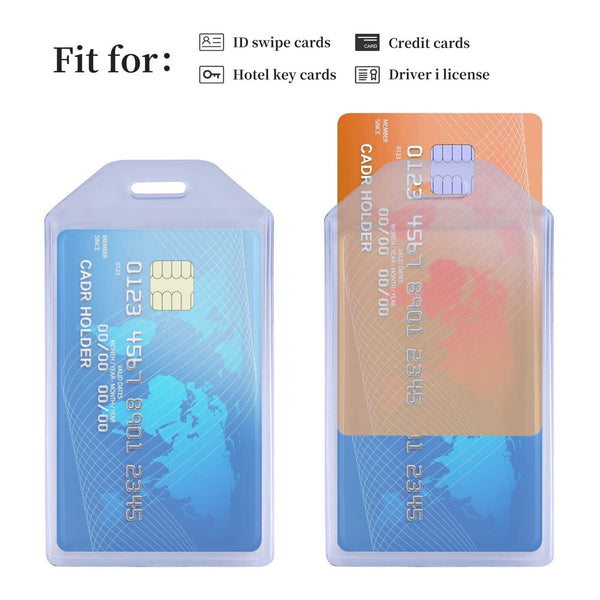 10x Clear Silicone ID Badge Holder Name Tag Vertical ID Card Holders Heave Duty