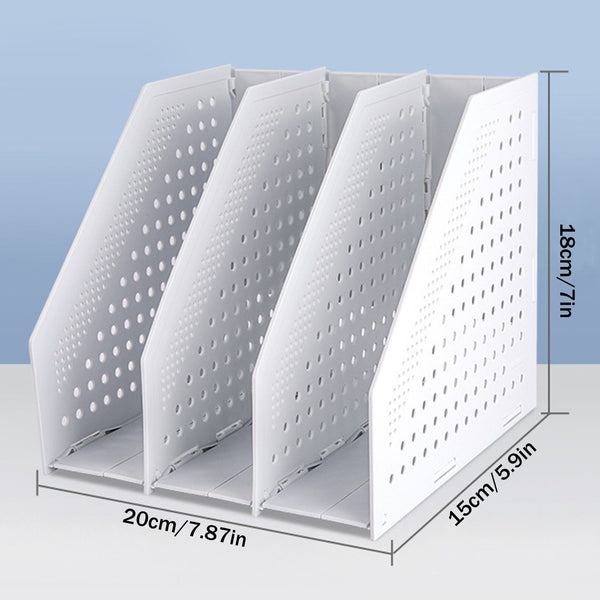 Adjustable Desktop Book Holder and File Organizer – Retractable Bookshelf Storage Rack for Desk