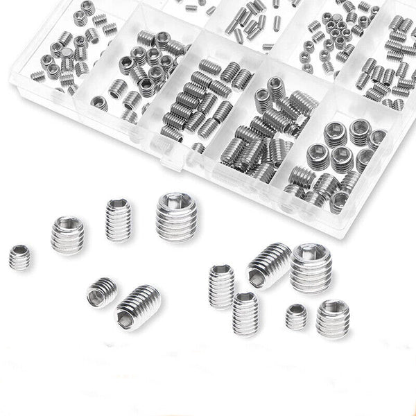 NEW 220Pcs Stainless Steel Allen Head Socket Set Grub Screws Assortment Kit AU