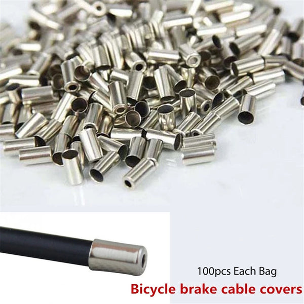 100pcs 5mm Housing End Caps Bike Ferrules Ferrule Brake Cable Metal Bicycle AU