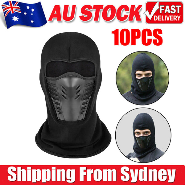 10PCS Ski Motorcycle Cycling Balaclava Full Face Mask Winter Scarf Windproof AU