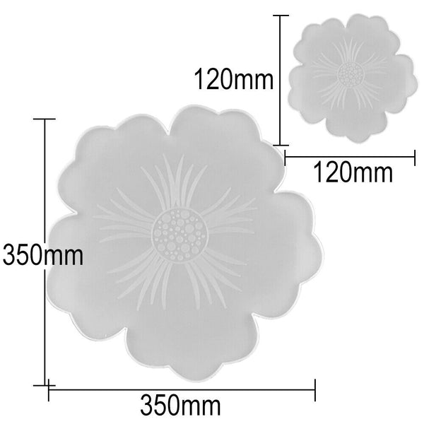 Flower Coaster Pad Casting Mold Resin Craft DIY Silicone Cup Mat Making Mould AU