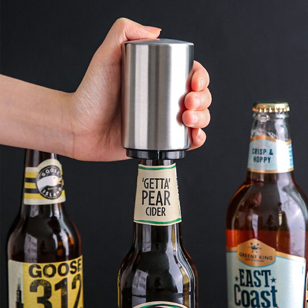 Pocket Opening Stainless Steel Bottle Opener Push Cap Soda Down Beer Automatic