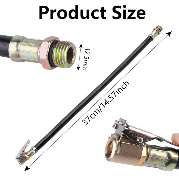 37cm Air Tyre Tire Chuck Inflator Hose Flexible For Motorcycle Bike Car AU