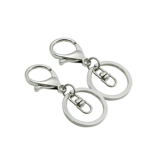30x Swivel Keyring Lobster Clasps Keychain Key Ring Clasp Lanyard Trigger Silver