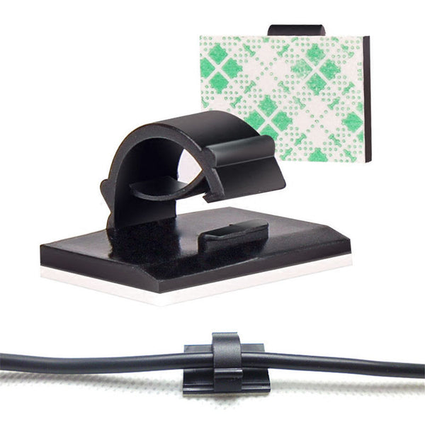 200X Cable Clips Holder Tidy Adhesive Home Car Wire Tie Fixer Drop Clamp Cord AU