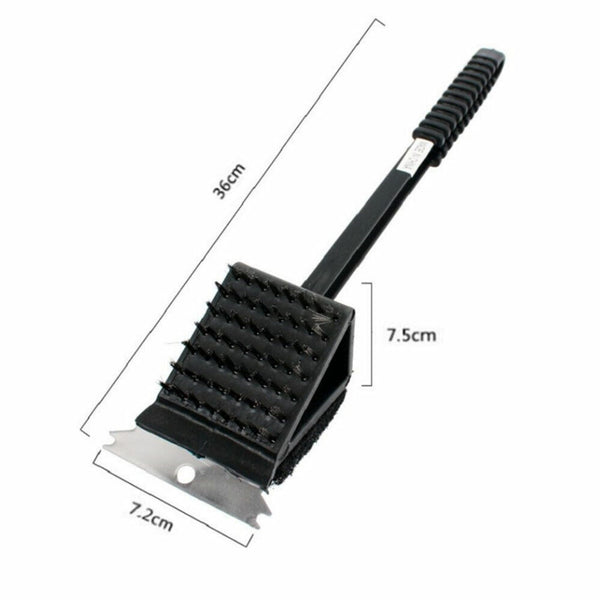 3 in 1 Cleaner Cleaning Handled Tool Long Scraper BBQ Grill Barbecue Brush