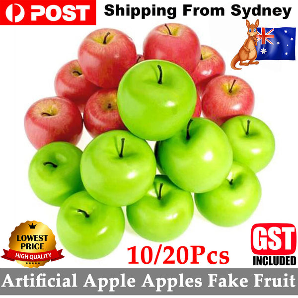 10/20x Artificial Green Apple Apples Fake Fruit Home Party Wedding Shop Decor AU