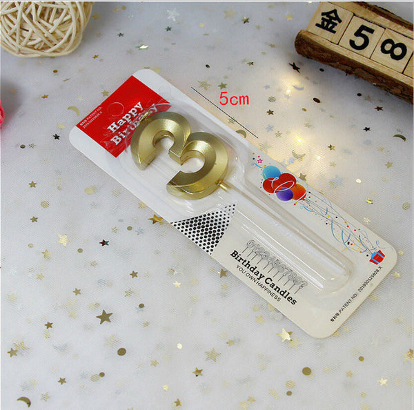 Gold Number Birthday Candle Cake Topper Party Decoration 0-9