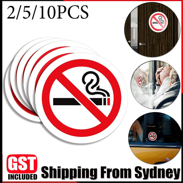 2-10X No Smoking Sticker Warning Decal Sign Waterproof Fade Proof Outdoor Vinyl