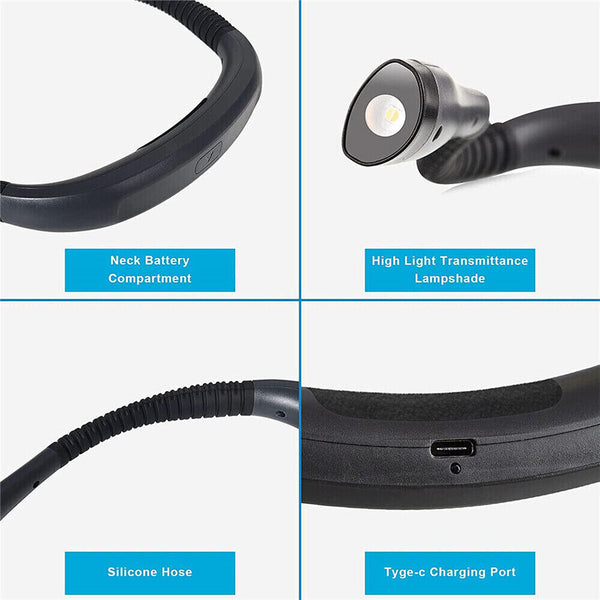 Crafting Book Light USB for Reading LED Neck Light Camping Rechargeable in Bed