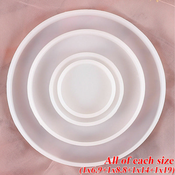 Resin Casting Mold Silicone Jewelry Agate Making Mould Tool Craft Round Coaster