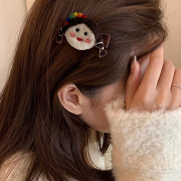 Simple Cartoon Girl Hairpin Cute Styling Hair Accessories for Kids Fashion Gift