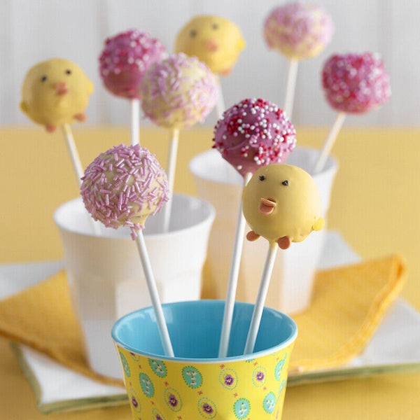 200pcs Cake Pop Sticks White Paper Stick Lolly Lollipop Candy Party - 15cm Long