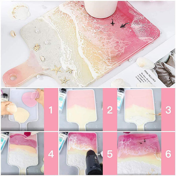 Silicone Coaster Resin Casting Mold Epoxy Fruit Tray Plate Mould Craft Handle AU