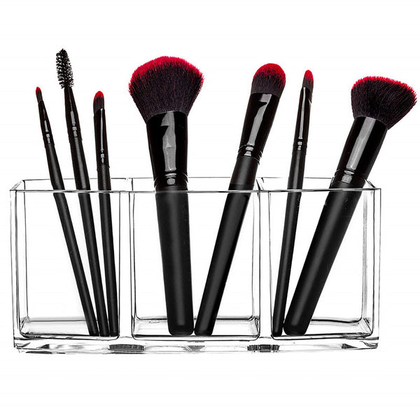 2pcs Clear Acrylic Makeup Brush Holder | Dustproof Cosmetic Organizer Storage Case