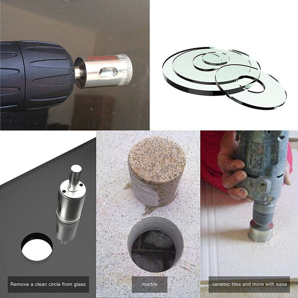 10 Pcs Diamond Glass Drill Set Drill Bit Cutter Drill Holes Saw Core Drill Tool