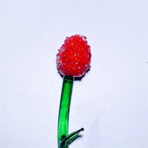 5PCS Glass Flower Figurines Decorative Rose Lotus Bouquet Ornaments Home Décor