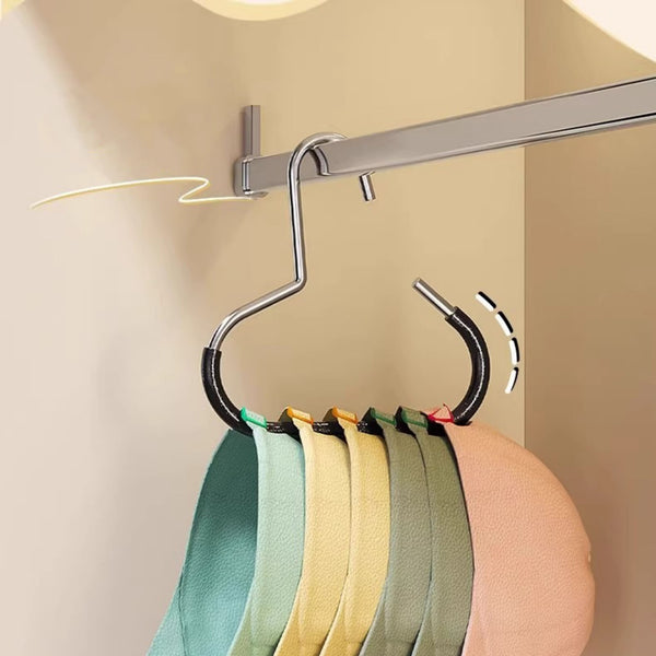 5pcs Stainless Steel Multi Hook Hanger | Hat Clothes Organizer Rack (Black & White)