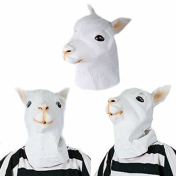 Horse Latex Head Mask Prop Rubber Party Animal Halloween Cosplay White Theater A