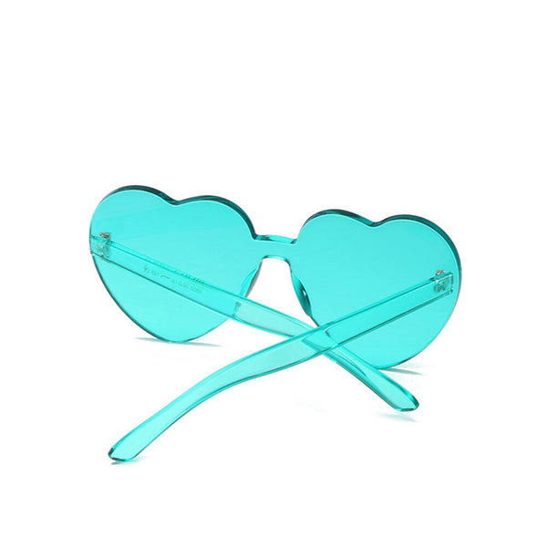 Love Heart Shape Sunglasses Party Clear Lens Rimless Festival Glasses Dress