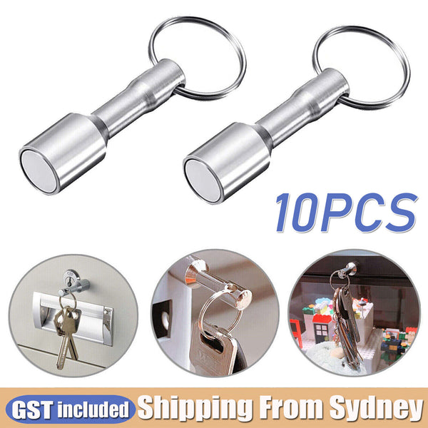 10PCS Key Ring Magnetic Keyring Hook Magnet Chain Super Strong Neodymium Holder