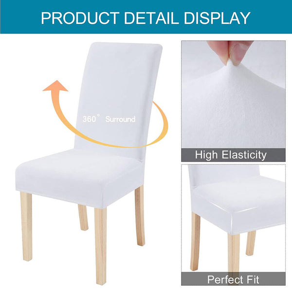6x Stretch Chair Cover White Spandex Lycra Washable Dining Banquet Wedding Party