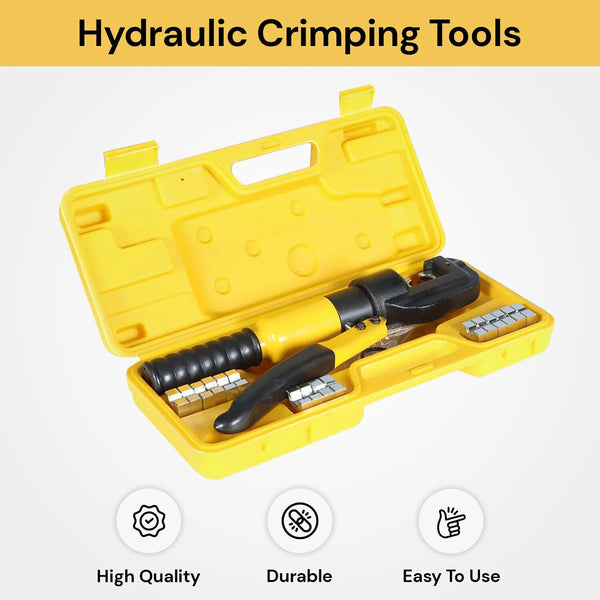 10 Ton Dies 4mm-70mm Hydraulic Wire Crimper Terminal Wire Lug Crimping Tools Kit