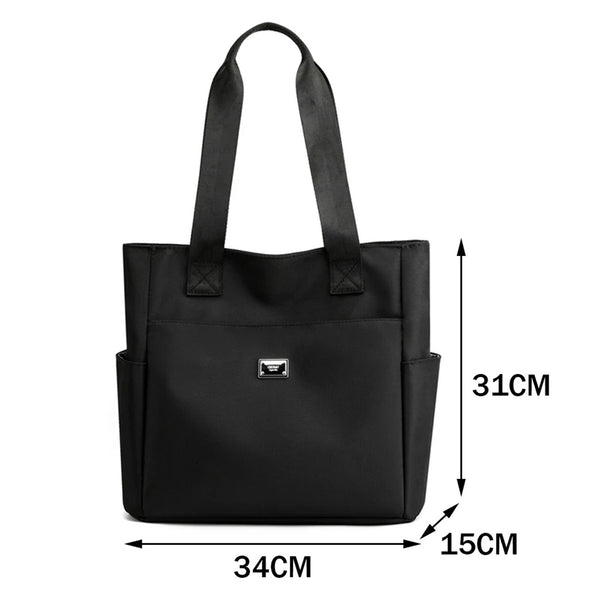 2pcs Waterproof Nylon Shoulder Bag | Multi-Pocket Travel Tote Laptop Work Handbag