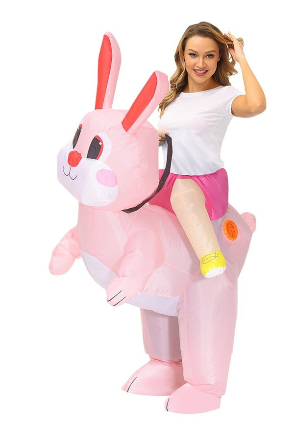 Inflatable Riding Bunny Costume Adult Kids Easter Rabbit Fancy Dress Party Outfit