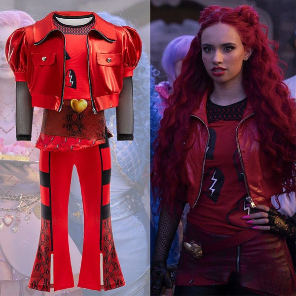 Descendants Costume Girls Kids – Rise of Red Book Week Cosplay Princess Dress with Wig