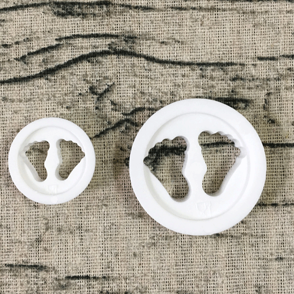 2PCS Newborn Mould Mold Cake Fondant Cutter Decoration Hot Baby Feet Sugarcraft
