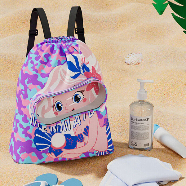 Kids Waterproof Swimming Storage Bag Outdoor Swimming Pool Beach Backpack Travel