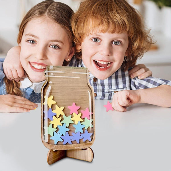 Reward Jars for Kids Star Classroom Wooden Reward Jars with 25 Stars famous
